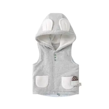 

Pureborn Children Kids Hooded Vest Sleeveless Coat Pocket Snap Front Quilted Cotton Lined Baby Jacket Spring Autumn Outerwear