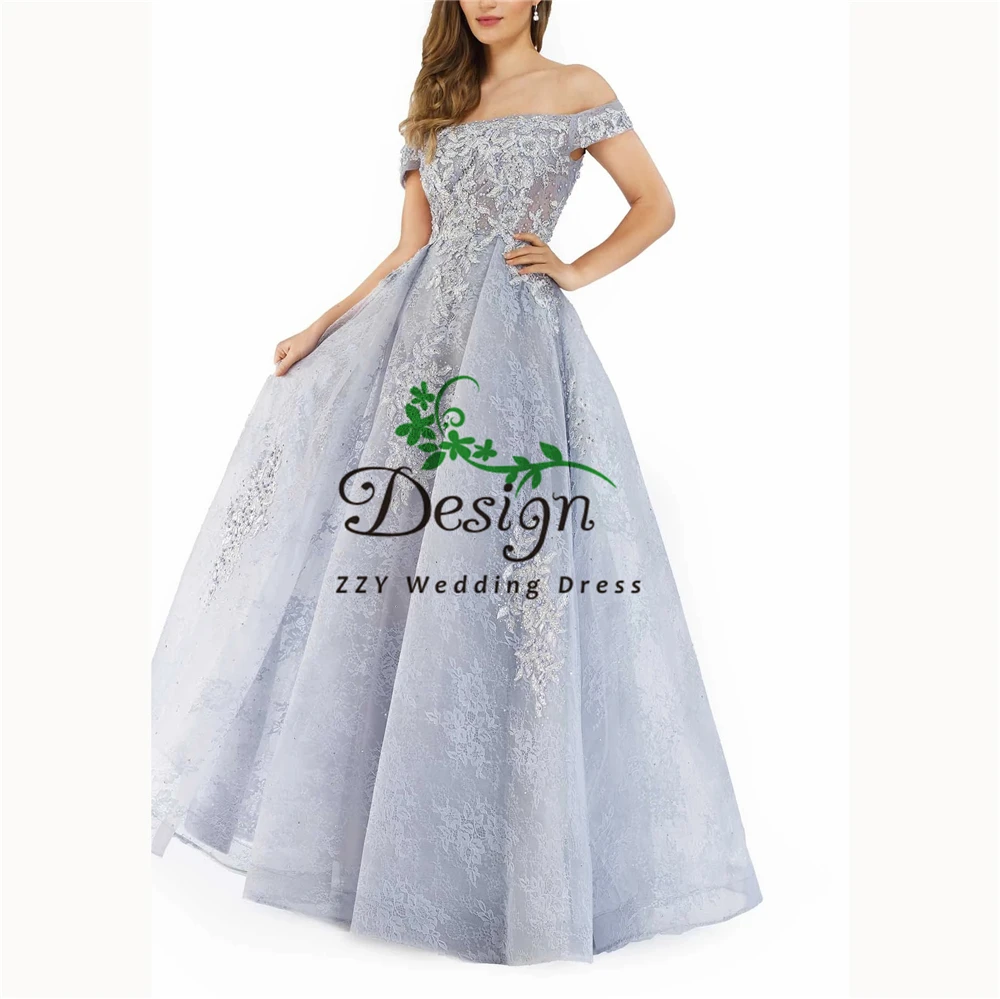 Новое поступление Vestidos De Fiesta De Noche A-Line кружевные аппликации бисером тюлевые платья для выпускного вечера полная длина на заказ плюс размер