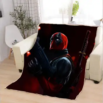 

Deadpool movie pattern Fleece Blanket 3D full printed Wearable Blanket Adults/kids Fleece Blanket drop shippng style -2