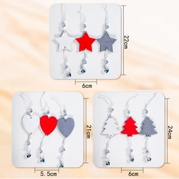

Heart-shaped Christmas Wooden Pendants 9PCS/set DIY craft Xmas Tree Ornaments