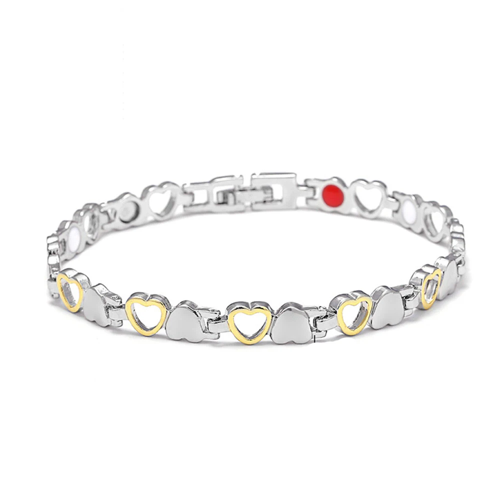 

Heart-shaped Bracelet Fashion Jewelry Wrist Chain Women Bracelet Stainless Steel Health Care Magnetic Charm Bracelet For women