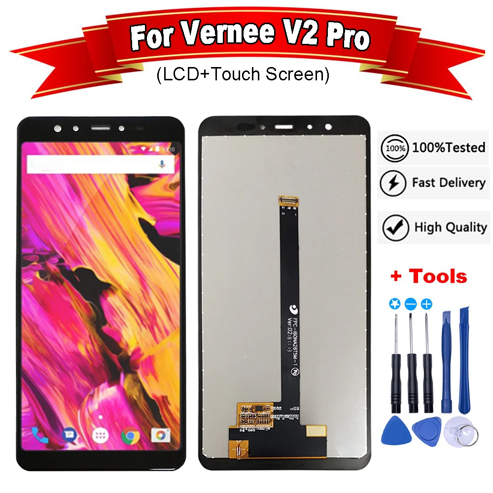 5 99 &quotдля Vernee V2 Pro ЖК-дисплей Дисплей + кодирующий преобразователь сенсорного