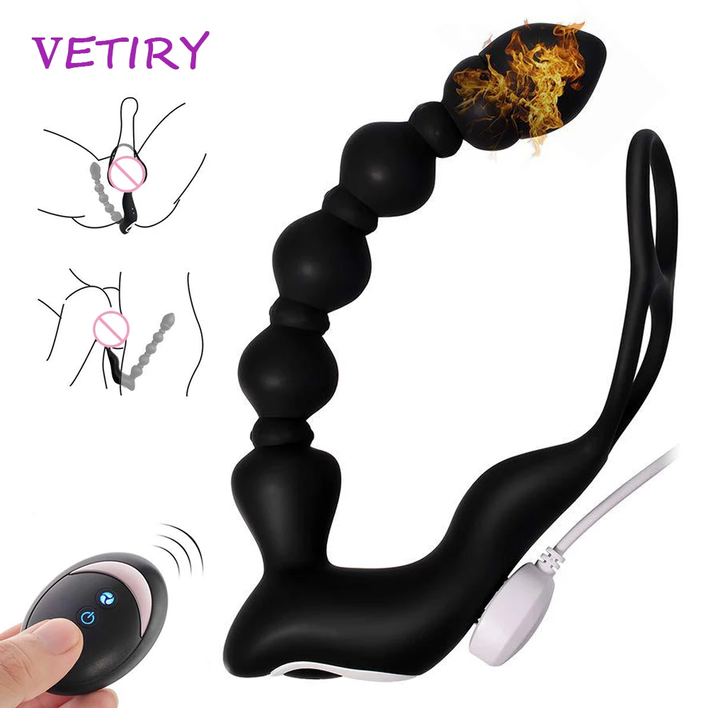 VETIRY Male Prostate Massage Vibrator Heating Anal Plug Sex Toys for Gay Men Butt Delay Ejaculation Ring Man | Красота и здоровье
