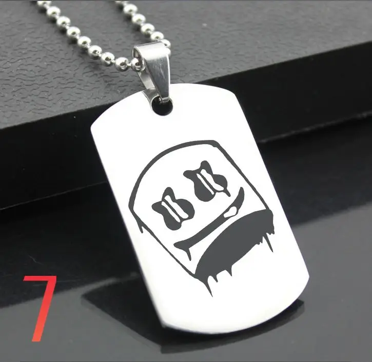 MARSHMELLO MHT01 классический брелок из нержавеющей стали с гравировкой метки стальная армейская подвеска-открытка для ожерелья - Цвет: Зеленый