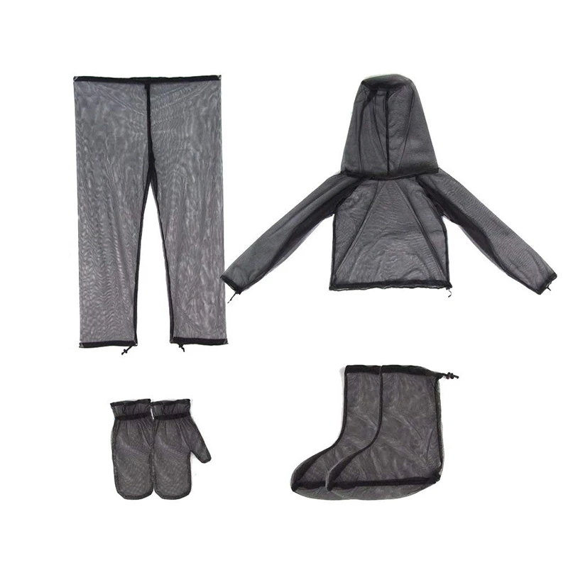 Наружная одежда для жуков, Противомоскитный костюм, куртка, митенки, штаны, носки, сетчатая ткань из сетчатой пряжи