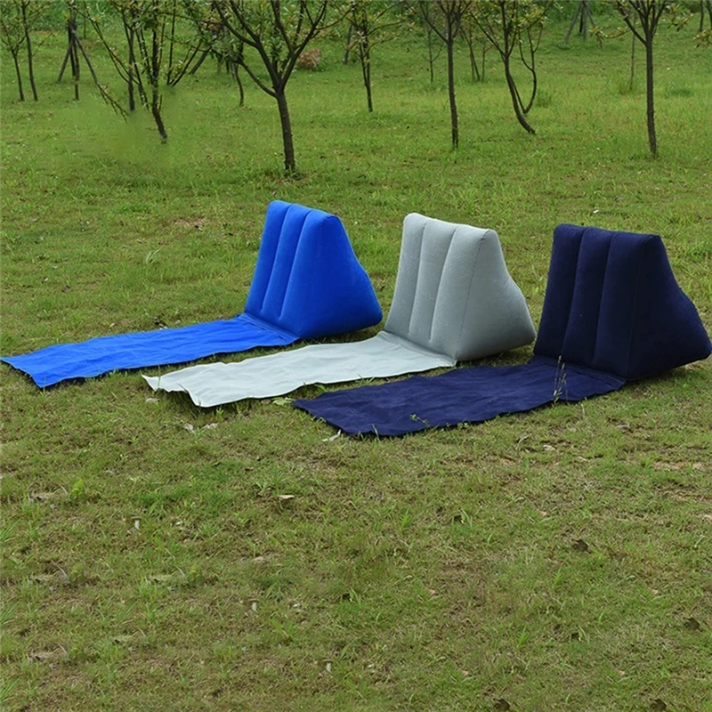 Inflatable Couch Inflatable Lounger Air Soft Beach Mat Outdoor Portable Relax Back Pillow Folding Seat Cushion Beach Traveling Camping Mat