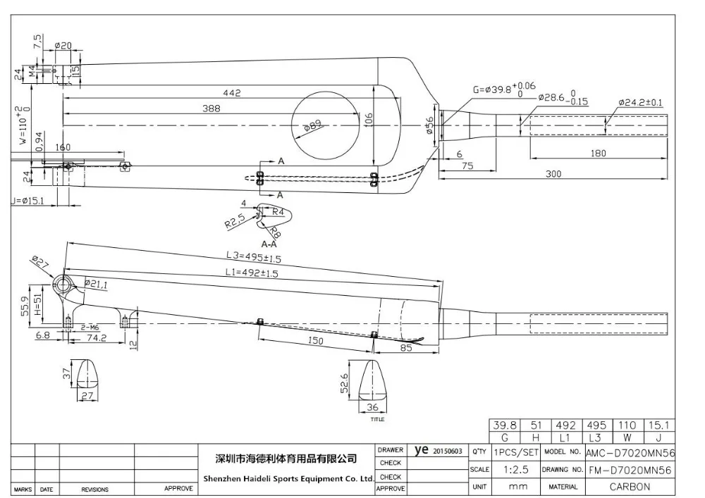 27.5er plus fork geometry