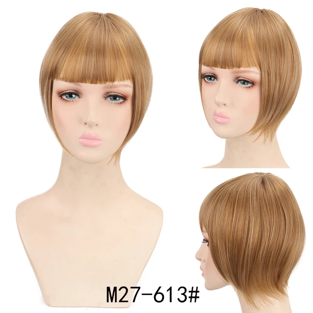 TALANG Neat Front Fringe Clip In  Hair Bangs  Hair Extensions Sweeping Side Blunt Bang Natural Black Brown Hairpieces SW135