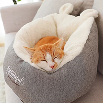 

Soft Pet Dog Cat Bed House Kennel Round Mat Warm Spherical Bed Cats Houses Plush Casinha De Gato Kat Mand Pet Products 50MW34