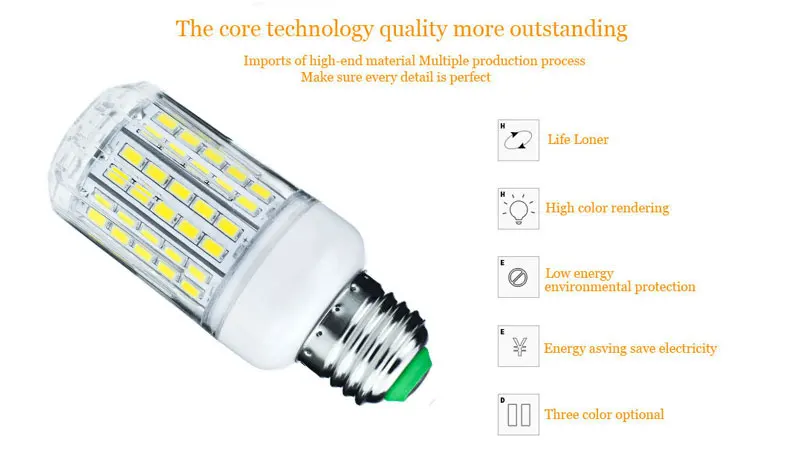 10x E27 LED Corn light Bulb 5W 7W 9W 12W 15W 20W 25W 24 27 30 36 48 56 59 69 72 96LEDs Replace Compact Fluorescent lamp AC 220V