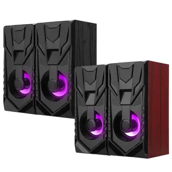 

1 Set of Wooden Fashionable Mini Desktop Speaker 2.0 Multi-media USB Laptop Speakers Hot