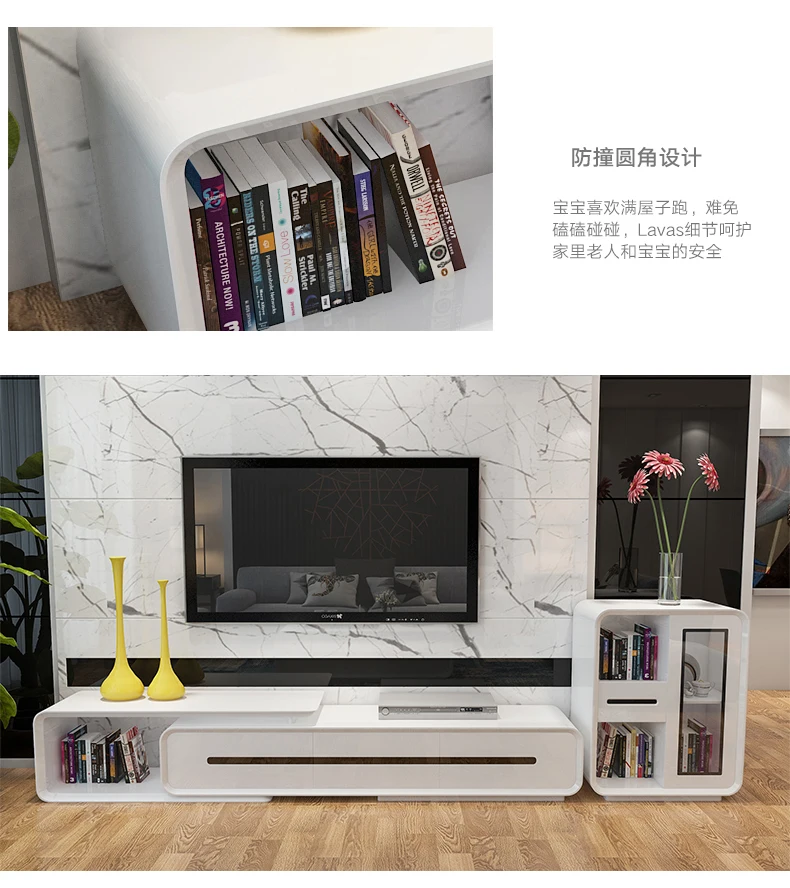 Minimalistické výtvarník dřevěný panel TV depo moderní žití pokoj TV monitor depo mueble TV skříň + káva cetro stůl + skříň