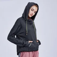 Осенняя Новинка, модная свободная спортивная куртка с капюшоном, Женская куртка для йоги, бега, фитнеса, с длинным рукавом, из полиэфирного волокна, дышащая