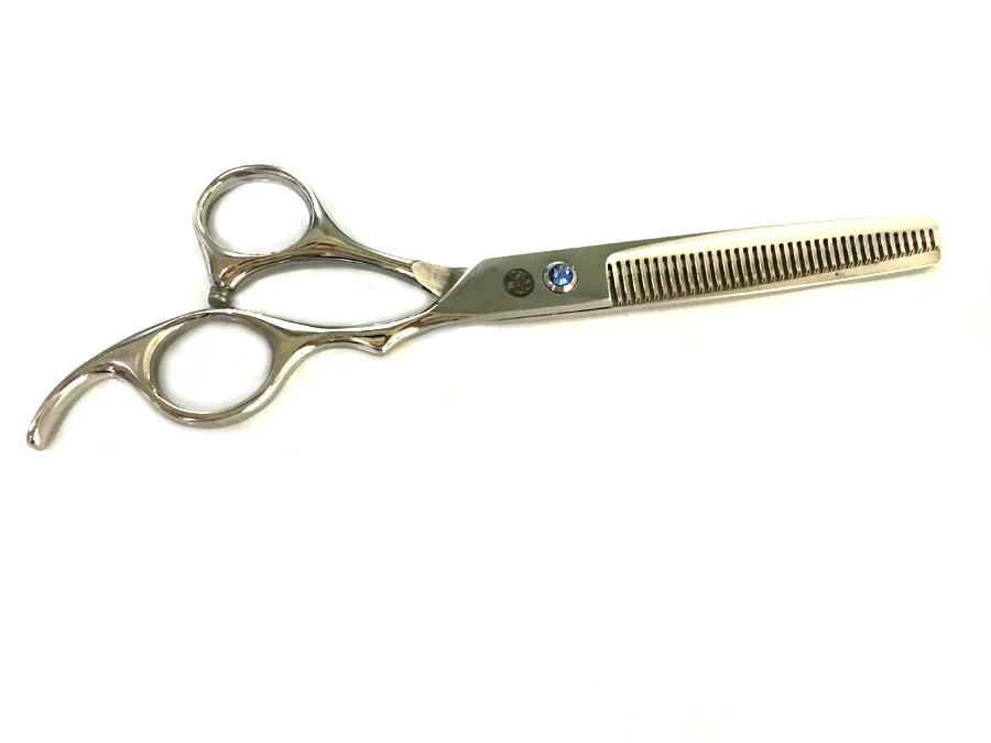 7.0 inch 6.5inch professional pet grooming scissors thinning shears curved hair scissors cat dog grooming shears cutting - Цвет: silver thinning