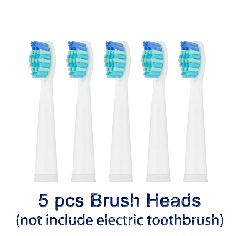 5 White heads Звуковая электрическая зубная щетка, USB перезаряжаемая зубная щетка для взрослых с таймером, 5 режимов с сменными головками+ 5 головок в подарок - Цвет: 5 White heads