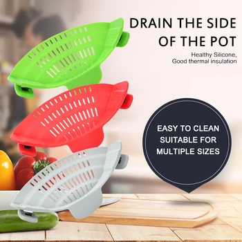 

1PC Silicone Colanders Kitchen Clip On Pot Strainer Drainer For Draining Excess Liquid Univers Draining Pasta Vegetable Cookware