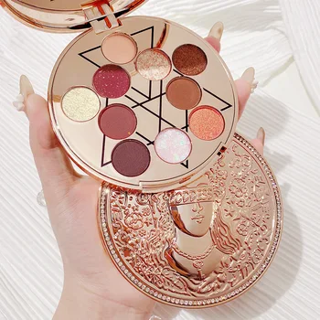 

New Goddess of Luck Ten Color Eyeshadow Palette Glitter Pearlescent Beginner Eyeshadow Palette Eyeshadow Beauty Makeup Palette