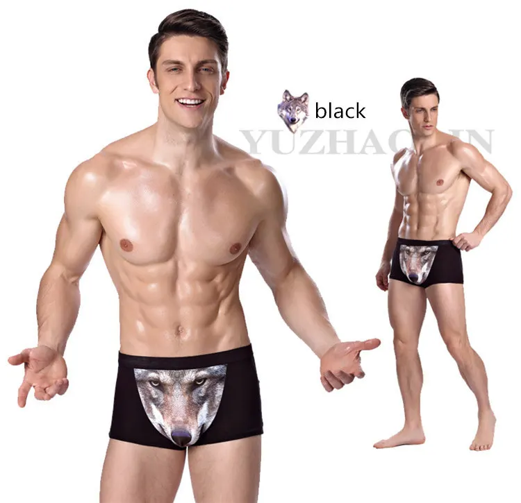 Мужские трусы-боксеры из модала с изображением волка, Ropa De Hombre, подарки Бэтмена, сексуальные мужские Бесшовные u-выпуклые трусы, нижнее белье