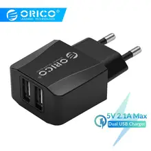 ORICO 5 в 2.1A USB зарядное устройство 2 порта зарядное устройство для iPhone iPad samsung Xiaomi huawei EU зарядное устройство для мобильного телефона