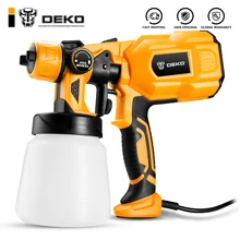 DEKO проводный пистолет-распылитель, 550 Вт 220 В высокомощный домашний электрический Краскораспылитель, 3 насадки, Легкое распыление и чистка, идеально подходит для начинающих