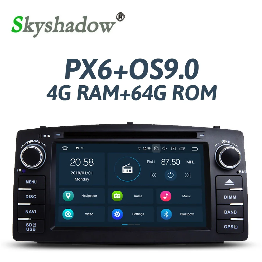 Автомобильный dvd-плеер DSP PX6 ips Android 9 0 6 ядер 4 Гб + 64 gps карта RDS радио Wifi Bluetooth 2 для BYD F3