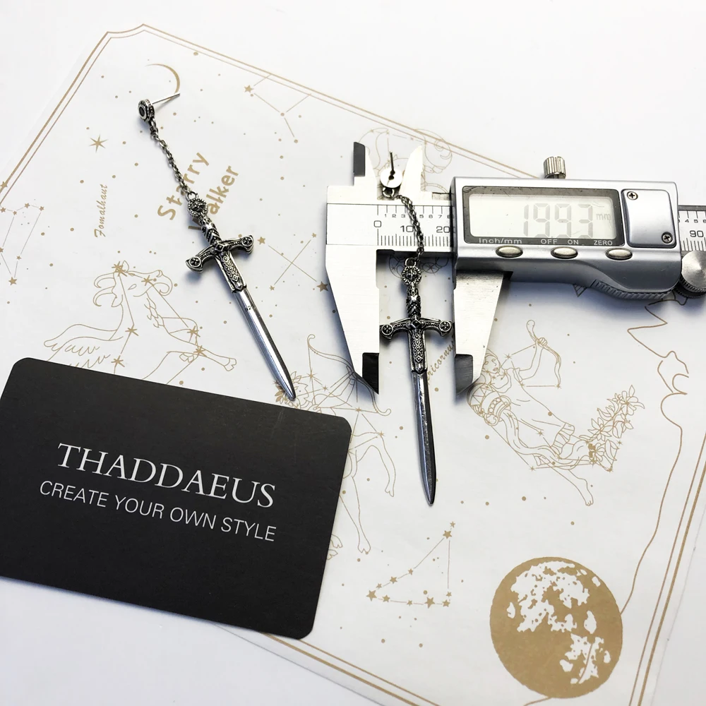 Drop Earring Richly Ornamented Sword Cross,Fine Jewelry For Women Men,2021 New Summer  Vintage Charm