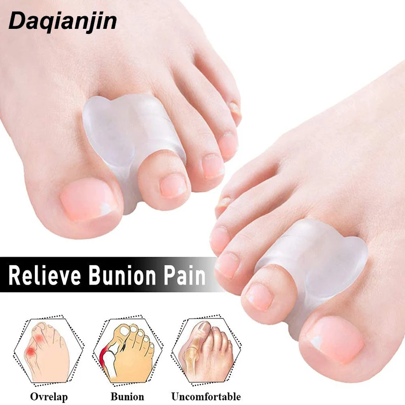 2pcs Silicone Gel Toe Separator Orthopedic Supplie Hallux Valgus Bunion Spacers Feet Adjuster Thumb Corrector Foot Care Tool 4pcs gel toe separator straightener spacers overlapping toe hallux valgus correction bunion orthopedic foot care pedicure tool