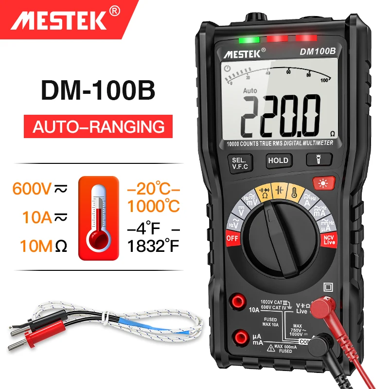 Digital Multimeter True RMS NCV 10A Current AC DC Voltmeter Capacitance Resistance Tester Multimeter Auto Range Multimetro