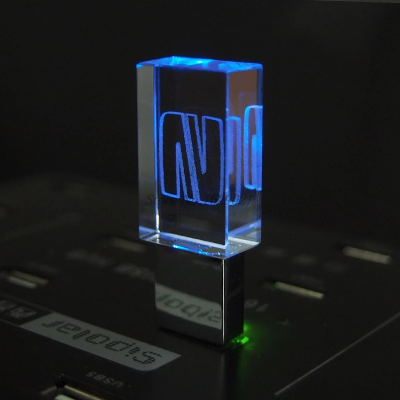 Crystal USB Memory-Stick Car-Logo Led-Light Usb-2.0 flash-Drive Photography Pendrive With