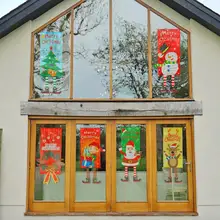 Нетканый Рождественский настенный тканевый флаг Санта Клаус Снеговик железное кольцо Эльф сапоги дверной оконный баннер сцена макет реквизит