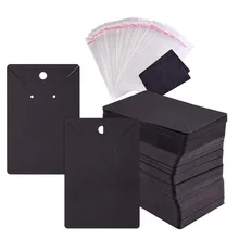 

100 Pcs Kraft Paper Jewelry Display Cards Retro Necklace Earrings Cards