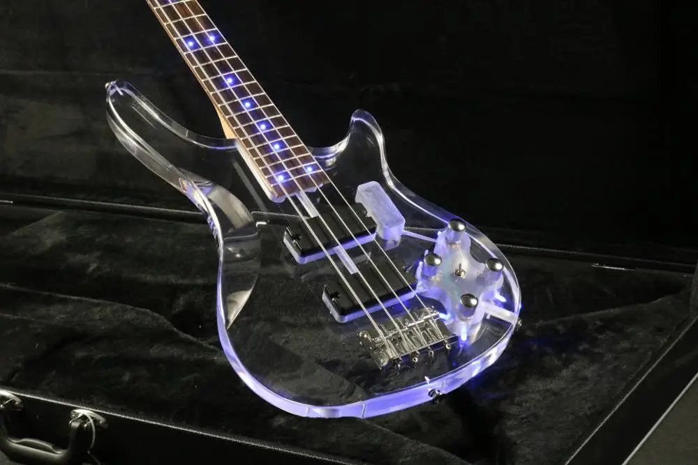 Качественный акриловый корпус 4 струны электрогитары Гитара клен Шея