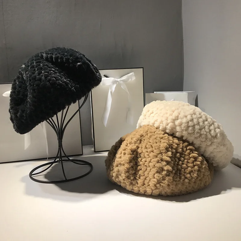 

Lady Spring Winter Berets Hat Painter Style Hat Women Vintage Berets Solid Color Caps Female Bonnet Warm Walking Cap Present