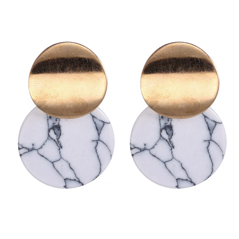 New Fashion Geometric Earrings For Women Round Earrings Triangle Design Elegant Earrings For Wedding Birthday Gift - Окраска металла: e909bai