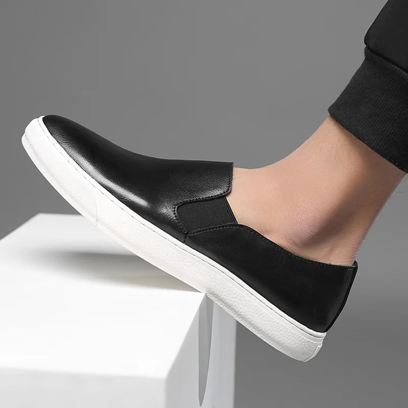 

2019 Spring New Style Slip-on Men Lazy Casual Shoes Korean-style Genuine Leather Soft Bottom Loafers Versatile Men Shoes