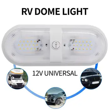 

12V 48LEDs Dome Light Interior Ceiling Lamp with Independent Switch for RV Marine Boat Yacht Car Interior Dome Lights