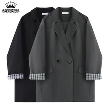 Black Sense – Blazer à manches longues pour femmes, veste Chic de haute qualité, Design coréen, mode décontractée, Baggy, manteau de bureau pour dames 