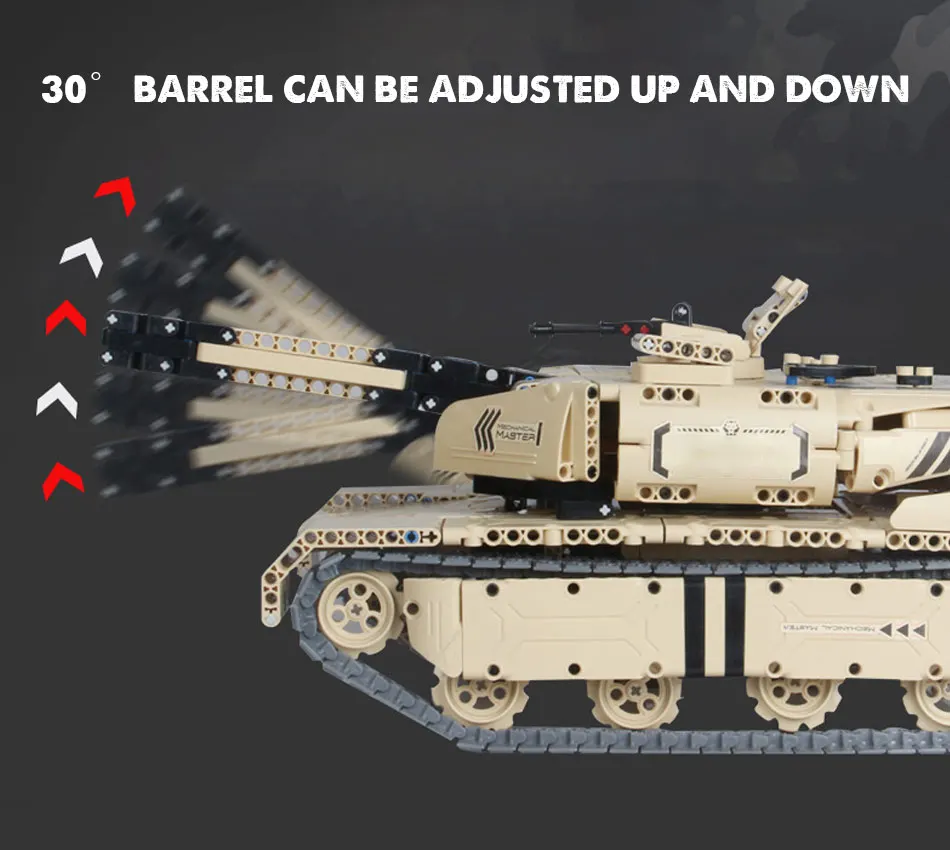2,4G RC M1A2 модель танка, строительные блоки, совместимые военные блоки для танков с дистанционным управлением, 1276 шт Наборы игрушек для детей