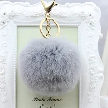 Рождественский подарок в Корейском стиле большого размера с мехом кролика меховой шарик плюшевый брелок-подвеска Для женщин с меховыми помпонами, Модный кулон в виде сумка посылка ПЭНД
