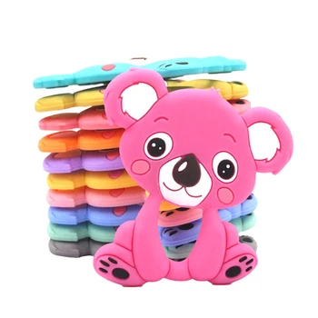

Food Grade Silicone Teethers DIY Animal Koala Baby Ring Teether Infant Baby Silicone Chew Charms Kids Teething Gift Toddler Toys