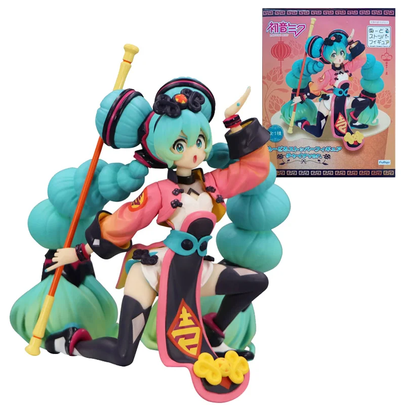 

Bandai Hatsune Miku Vocaloid Miku Chinese Style Instant Noodle Press Anime Figure Adult Doll Model Decoration Toy Birthday Gift
