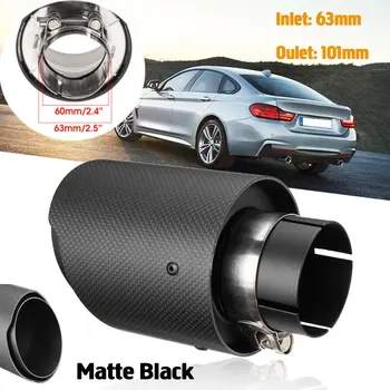 

63mm - 101mm Universal Car Exhaust Pipe Car Exhaust Muffler Tip Tail Tip Matt Carbon Fiber Stainless Steel 2.5" - 4"