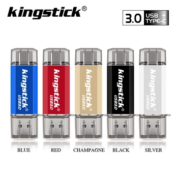 

Kinstick 2 IN 1 OTG Type-C & USB 3.0 Flash Drive 128GB Pen Drive 16GB 32GB 64GB 256GB Pendrive High Speed Usb Memory Stick