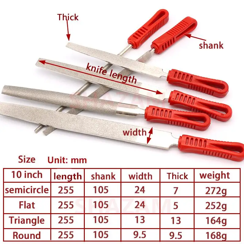Металлический надфили Ножи древесины ремонт ювелирных изделий алмазные фрезы для резьбы Ручная шлифовка ремесленных инструментов Дерево 6/8/10/12 дюймов 1 шт - Цвет: 10inch