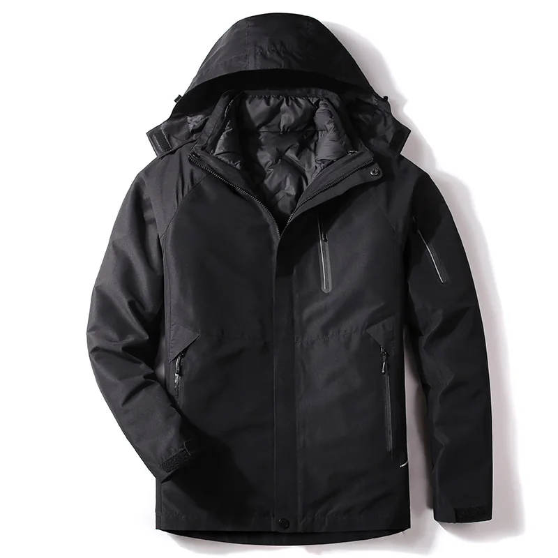 Winter Jacket For Men High Quality Thick Warm Snow Ski Jacket Men Outdoor Sports Waterproof Windproof Skiing Snowboard Jackets - Цвет: Black