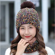 Seioum женские Модные зимние Шапки мех Шапки Вязание Круглая Шапка из лисьего меха шары помпоны шапка Кепки толстые женские головные уборы Skullies с помпоном «Кепки без полей для мужчин