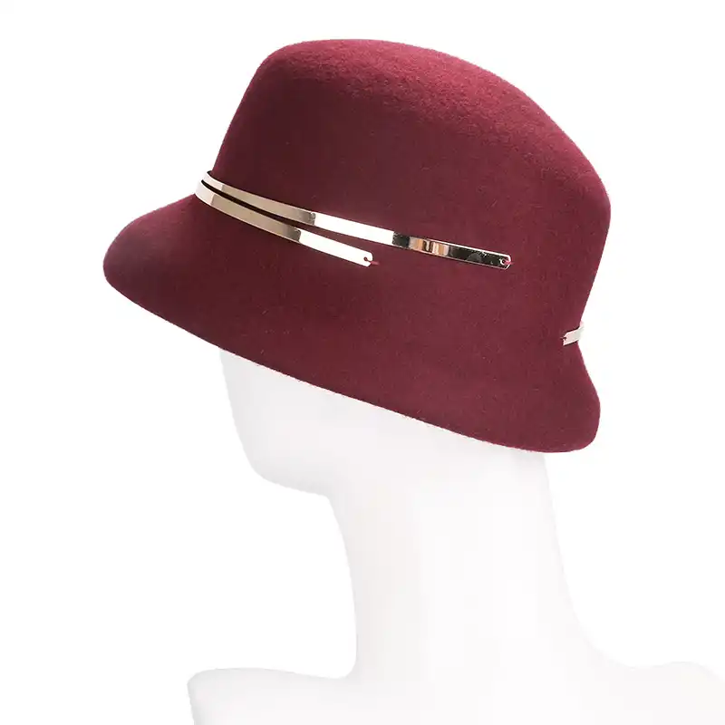 vintage style wool felt cloche hat