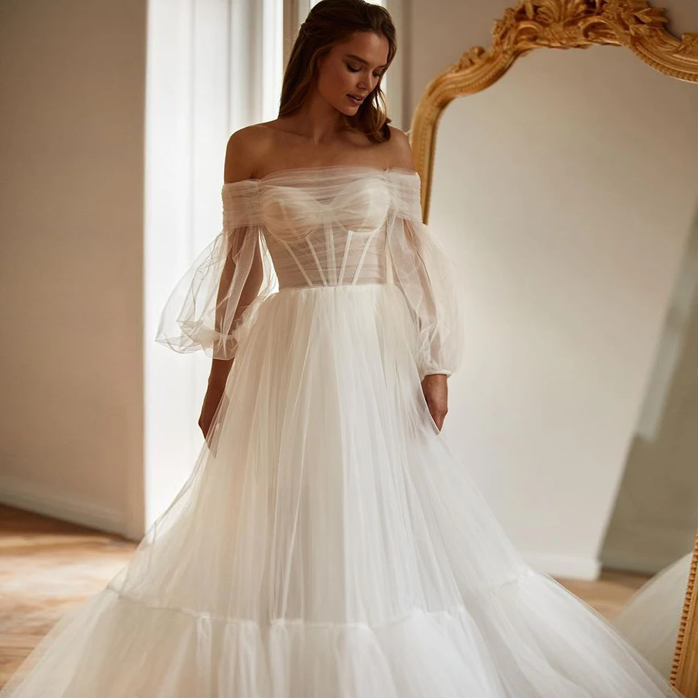 Simple Tulle Bohemian Wedding Dresses ...