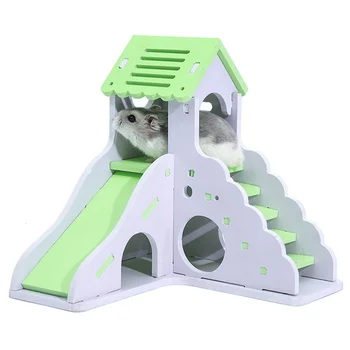 

Creative Small House Colorful Sleeping Playing Cottage Funny Nest Toy Durable House Toy for Squirrel Pet Hamster (Light Green)