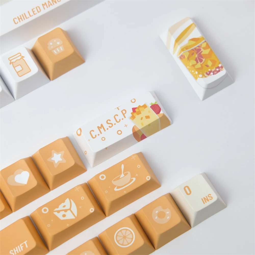 chaves pbt keycaps minimalista bonito fruta tema para teclado mecânico chave boné cereja perfil com shift